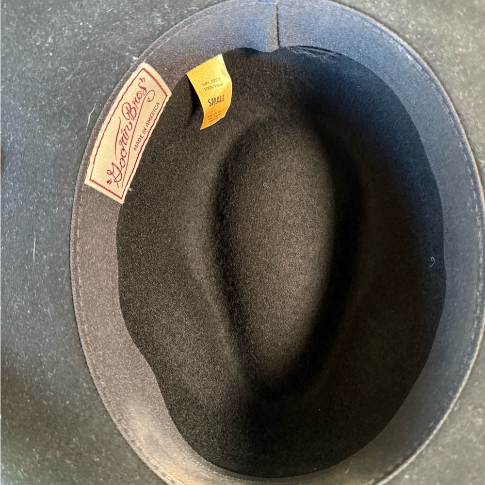 Wide Rim Black Wool Fedora Hat Goorin Bros - Ruby Clark small - Picture 4 of 6